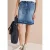 Knielange denim rok met riemdetail