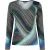 Veelkleurige top met abstracte print en V-hals – elegant ontwerp met lange mouwen