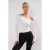TRENDYOLMİLLA Dames Ecru Effen Lang Getailleerd T-shirts