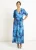 Blauwe midi-jurk met tie-dye print