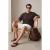 TRENDYOL MAN Heren Bruin Effen Kort Relaxed fit T-shirts