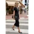 TRENDYOLMİLLA Dames Zwart Colorblock Midi Kort Casual Bodycon Jurken
