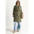 Geweven Sjaalkraag Midi Puffer Jacket met Striksluiting