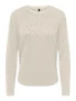 Only Onlanabella Ls Bling O-neck Knt Trui Birch W. Dark Silver