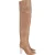 Chloe Clear Heel Over-The-Knee Boots in Tan Leather