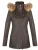 Dames slim fit leren parka-jas met capuchon-Northam