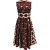 Valentino midi-jurk met bloemen- en Aztekenprint in veelkleurige wol