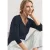 Street One Dames Shirt met 3/4-mouwen en knoopdetails in Blauw