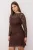 Trendyol Curve Dames Bruin Effen Kort / Mini Lang Casual A-lijn Grote maten Jurk