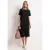Street One Dames Midi-jurk met ronde hals en knopen in Zwart