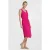Anytime midi jurk met V-hals fuchsia