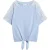 White Stuff Sara Tie Hem Top Mid Blue