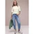 Street One Dames Shirt met ronde hals in gebreide look in Wit
