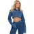 I Saw It First Kort, boxy spijkerjasje voor dames (Middenblauw)