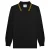 Lambretta Heren Gebreid poloshirt met lange mouwen (Zwart/Goud)