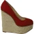 Charlotte Olympia Carmen Espadrille Platform Wedge Pumps in Rood Canvas