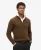 Superdry Mannen Gebreide Essential Trui met Borduursel en Halve Rits Blauw