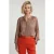 River Woods Orange/green Fantasy Blouse With Buttons
