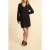 ICode Black Knit Dress With Gold Stripes