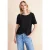 Street One Dames T-shirt met structuur in Zwart