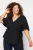 Trendyol Curve Dames Zwart Effen Kort Regular fit Grote maten Blouses