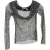 Self-Portrait off-shoulder top van visnetstof in zwart polyester