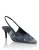Denim Mid Heels Slingbacks Monogram Strass