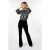 EsQualo Blouse Puff Sleeve Blue Moon Print