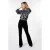 EsQualo Blouse Puff Sleeve Blue Moon Print