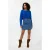 EsQualo Sweater Batwing Buttoned Cuff Basic Knit Brilliant Blue