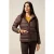 Oltre Nylon Puffer Jacket With High Collar Brown