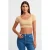 Vrouwen Geribbelde Crop T-Shirt