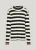Summum Turtle Neck Top Sheer Jersey Stripe 3s5013-30643 T-shirt Lange Mouw 985 Black-ivory