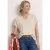 Street One Dames Shirt met gespleten hals en knoopdetails in Beige