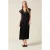Oltre Midi Satin Dress With Lace Black