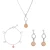 Orphelia ‘Maite’ Dames 925 Sterling Zilveren Set: Ketting + Armband + Oorbellen – Zilver/Roze SET-7376