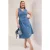 Trendyol Curve Dames Blauw Effen Midi Mouwloos Casual A-lijn Grote maten Jurk