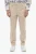 Slim fit broek met lage taille en riemlussen in beige