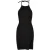 Urban Classics Dames/Dames Ribgebreide Halter Hals Jurk (Zwart)