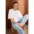 TRENDYOLMİLLA Dames Ecru Effen Kort Boxy T-shirts