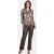Mucho Gusto Zijden blouse blouse monza beige met slangenprint en kleurrijke broches
