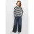 Mango Kids gestreepte longsleeve met open schouders en backprint – marineblauw