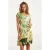 Smashed Lemon 25162 off white bladprint jurk met v-hals |