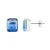 Solitaire tweekleurige kristallen oorbellen blauw groen zilver 925 – Anais