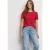 Street One Dames Shirt met gerimpelde mouwen in Rood