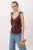 TRENDYOLMİLLA Dames Bruin Effen Mouwloos Regular fit Blouses
