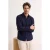 TRENDYOL MAN Heren Donkerblauw Effen Lang Regular fit Overhemden