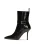 Elegant black boots on a thin stiletto heel
