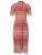 Ana Alcazar Gebreide jurk ‘Zayara’  blauw / lichtgeel / pink / rood