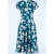 Miley Flower swing jurk in blauw